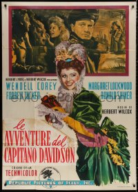 3w0279 LAUGHING ANNE Italian 1p 1954 different Nistri art of Wendell Corey & Margaret Lockwood!