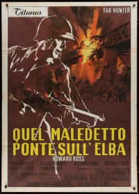 3w0282 LEGION OF NO RETURN Italian 1p 1969 Nistri art of WWII soldier Tab Hunter & exploding bridge!