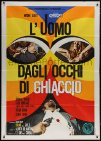 3w0287 MAN WITH ICY EYES Italian 1p 1971 sexy Barbara Bouchet, cool crime artwork!