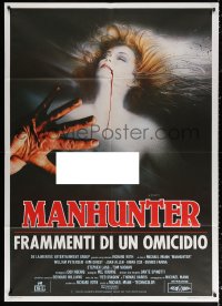 3w1084 MANHUNTER Italian 1p 1987 Hannibal Lector, Red Dragon, different Sciotti art of nude victim!