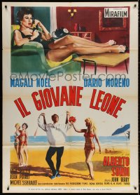 3w1092 OH! QUE MAMBO Italian 1p 1958 Enzo Nistri art of Dario Moreno on beach & sexy Magali Noel!