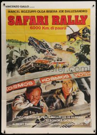 3w0311 SAFARI RALLY Italian 1p 1978 6000 km di paura, Originario car racing art in Africa!