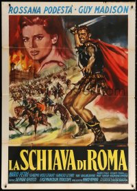3w0320 SLAVE OF ROME Italian 1p 1961 Guy Madison, Podesta, cool sword & sandal gladiator art!