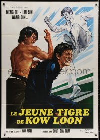 3w0321 SMALL TIGER Italian 1p 1975 Fei Meng, Lin Lin Li, cool kung fu artwork, ultra rare!