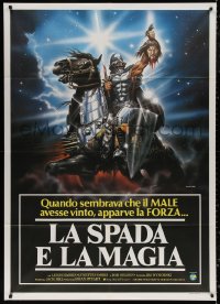 3w1125 SORCERESS Italian 1p 1984 different Casaro art of knight on horse holding severed head!