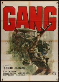 3w1134 THIEVES LIKE US Italian 1p 1975 Robert Altman, cool art of gangsters in shootout, Gang!