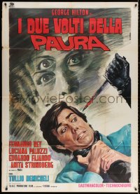 3w0332 TWO FACES OF TERROR Italian 1p 1972 Renato Casaro horror art of man about to be stabbed!