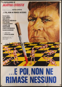 3w0881 AND THEN THERE WERE NONE Italian 2p 1974 Spagnoli art of Oliver Reed over chessboard war!