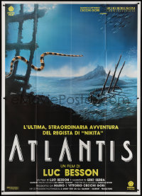 3w0882 ATLANTIS Italian 2p 1992 Luc Besson documentary, Cecchini art of sunken ship, very rare!