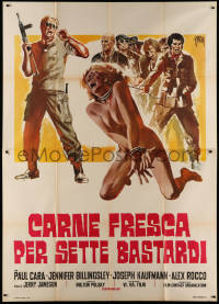 3w0890 BRUTE CORPS Italian 2p 1972 different Symeoni art of men torturing bound naked woman!