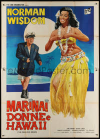 3w0891 BULLDOG BREED Italian 2p 1965 different art of Norman Wisdom & sexy tropical Hawaiian girl!