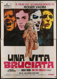 3w0894 CHARLOTTE Italian 2p 1975 Roger Vadim's La Jeune fille Assassinee, bizarre sexy artwork!