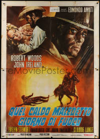 3w0062 DAMNED HOT DAY OF FIRE Italian 2p 1968 Robert Woods, spaghetti western art by Casaro!