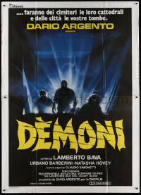 3w0904 DEMONS Italian 2p 1985 Dario Argento, Enzo Sciotti artwork of shadowy monster people!