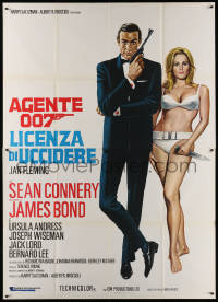 3w0910 DR. NO Italian 2p R1970s art of Sean Connery as James Bond w/sexy Ursula Andress in bikini!