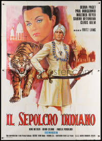 3w0930 INDIAN TOMB Italian 2p R1970s Fritz Lang's Das indische Grabmal, art of sexy Debra Paget