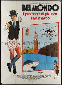 3w0941 LE GUIGNOLO Italian 2p 1980 wacky art of pantless Jean-Paul Belmondo by Maga, rare!