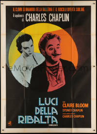 3w0943 LIMELIGHT Italian 2p R1970s close up of aging Charlie Chaplin & pretty Claire Bloom!