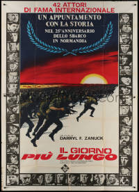 3w0089 LONGEST DAY Italian 2p R1969 Zanuck's World War II D-Day movie with 42 international stars!
