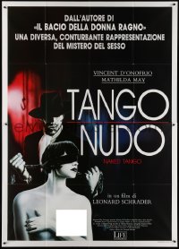 3w0952 NAKED TANGO Italian 2p 1991 Cecchini art of D'Onofrio w/naked & blindfolded woman, rare!