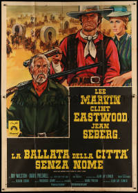 3w0959 PAINT YOUR WAGON Italian 2p 1970 different Colizzi art of Clint Eastwood, Marvin & Seberg!