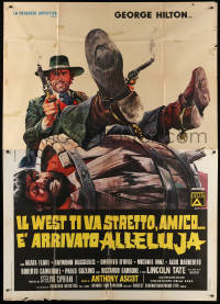 3w0105 RETURN OF HALLELUJA Italian 2p 1972 great wacky spaghetti western art by Renato Casaro!