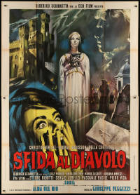 3w0971 SFIDA AL DIAVOLO Italian 2p 1965 cool art of woman screaming at girl raised from the dead!