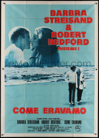 3w0123 WAY WE WERE Italian 2p 1974 Barbra Streisand & Robert Redford walk on beach & kissing!
