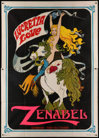 3w0990 ZENABEL Italian 2p 1969 great art of sexy naked blonde Lucretia Love on horseback!