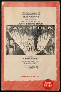 3w0646 EAST OF EDEN pressbook 1955 first James Dean, John Steinbeck, directed by Elia Kazan!