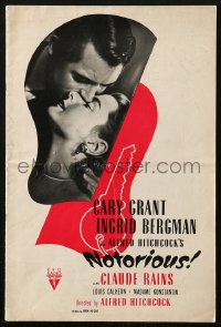 3w0669 NOTORIOUS pressbook 1946 Cary Grant & Ingrid Bergman, Alfred Hitchcock WWII classic, rare!