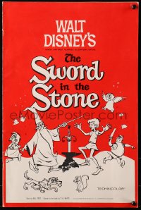 3w0683 SWORD IN THE STONE pressbook 1964 Disney's cartoon story of King Arthur & Merlin the Wizard!