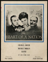 3w0622 HEART OF A NATION 14x18 promo brochure 1943 Michele Morgan, Raimu, Boyer, Duvivier, rare!