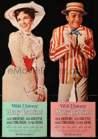 3w0559 MARY POPPINS 4 standees 1964 Julie Andrews & Dick Van Dyke in Walt Disney's musical classic!