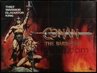 3w0005 CONAN THE BARBARIAN subway poster 1982 Casaro art of Arnold Schwarzenegger & sexy Bergman!