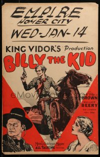 3w0733 BILLY THE KID WC 1930 King Vidor, art of Johnny Mack Brown by Wallace Beery as Pat Garrett!