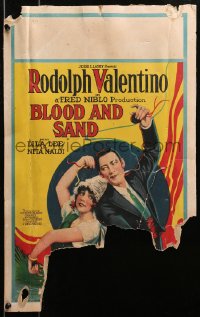 3w0735 BLOOD & SAND WC 1922 art of matador Rudolph Valentino dancing with pretty Lila Lee, rare!