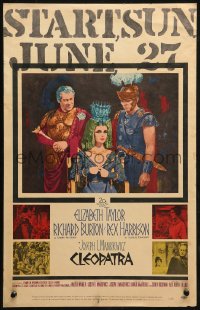 3w0741 CLEOPATRA WC 1963 Elizabeth Taylor, Richard Burton, Rex Harrison, Howard Terpning art!