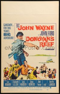 3w0751 DONOVAN'S REEF WC 1963 great art of punching sailor John Wayne, directed by John Ford!