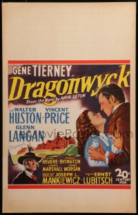 3w0752 DRAGONWYCK WC 1946 beautiful Gene Tierney & Vincent Price, Ernst Lubitsch, very rare!