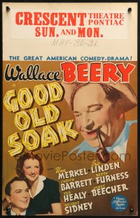 3w0771 GOOD OLD SOAK WC 1937 Wallace Beery, Una Merkel, Eric Linden, Ted Healy billed, ultra rare!