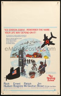 3w0785 ICE STATION ZEBRA WC 1969 Rock Hudson, Jim Brown, Ernest Borgnine, art by Bob McCall!