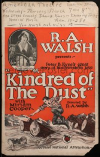 3w0795 KINDRED OF THE DUST WC 1922 Peter B. Kyne's great story of Northwestern love, ultra rare!