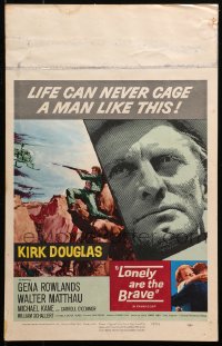3w0803 LONELY ARE THE BRAVE WC 1962 Kirk Douglas classic, who was strong enough to tame him?