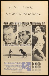 3w0808 MISFITS WC 1961 sexy Marilyn Monroe, Clark Gable, Montgomery Clift, John Huston