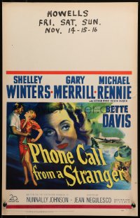 3w0823 PHONE CALL FROM A STRANGER WC 1952 Bette Davis, Shelley Winters, Michael Rennie, ultra rare!