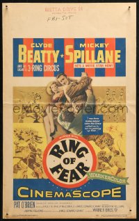 3w0829 RING OF FEAR WC 1954 Clyde Beatty and his gigantic 3-ring circus + Mickey Spillane!