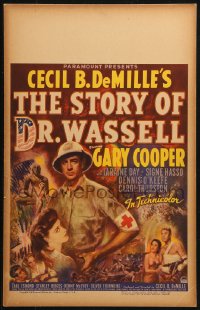 3w0845 STORY OF DR. WASSELL WC 1944 close up art of heroic soldier Gary Cooper, Cecil B. DeMille!