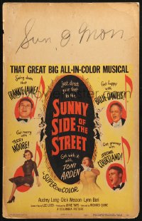 3w0849 SUNNY SIDE OF THE STREET WC 1951 Frankie Laine, Billy Daniels, Terry Moore, Courtland, rare!