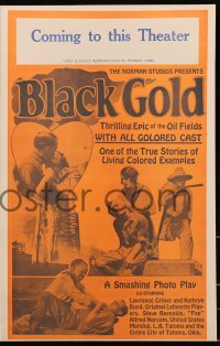 3w0638 BLACK GOLD pressbook 1927 exact full-size image of the 14x22 window card, all black cast!